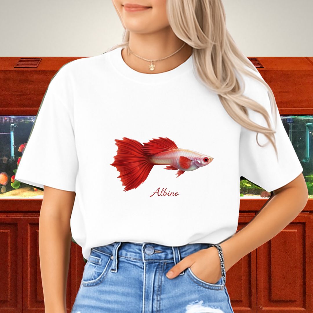 Albino Full Red Guppy Tee