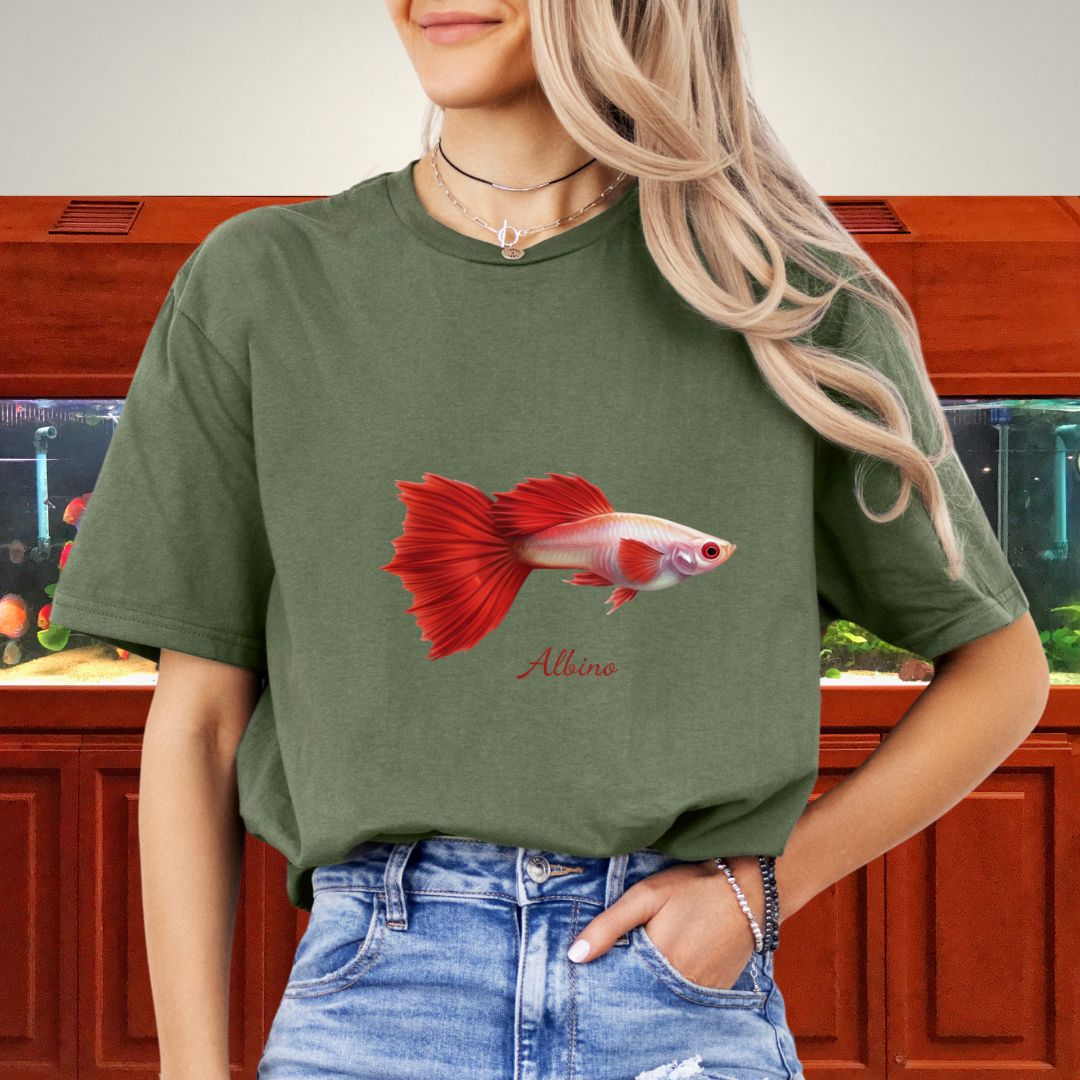 Albino Full Red Guppy Tee