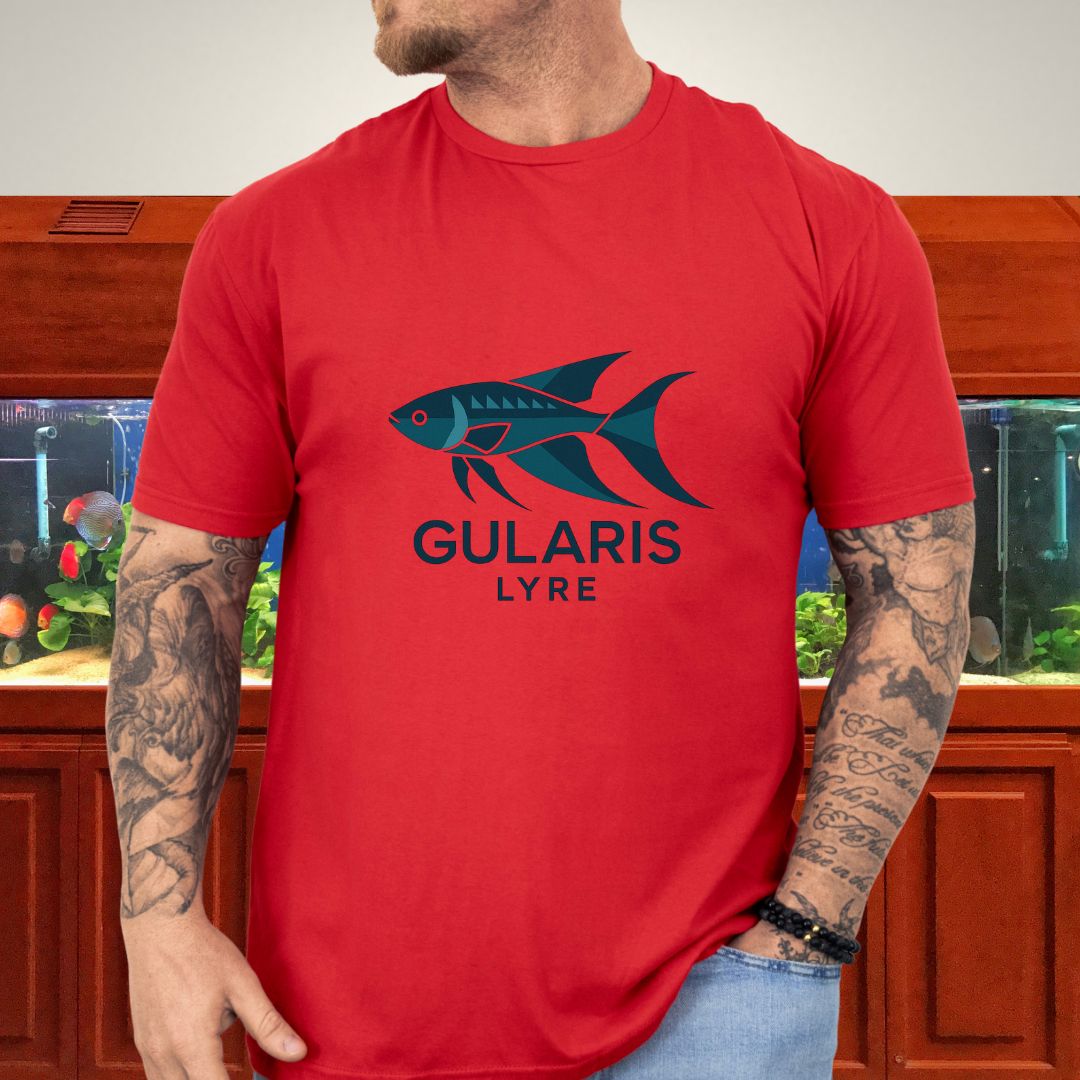 Blue Lyre Tee – Modern Power, Aquatic Precision