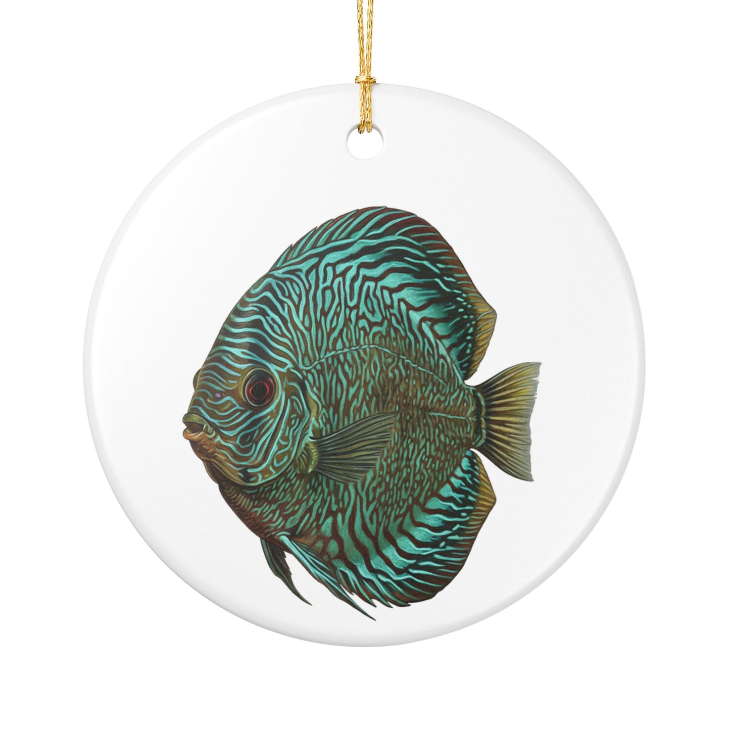 Snake Skin Green Discus Ornament