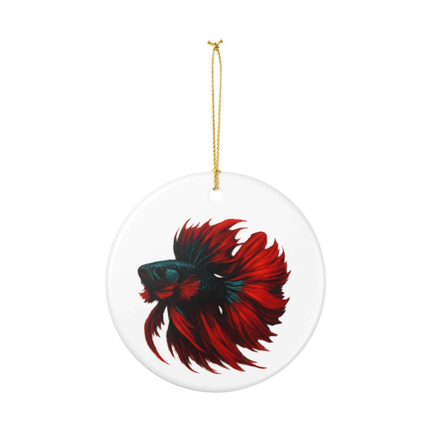 Crimson and Teal Betta Ornament