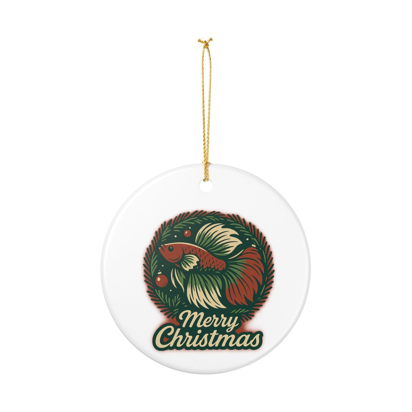 Merry Christmas Betta Ornament