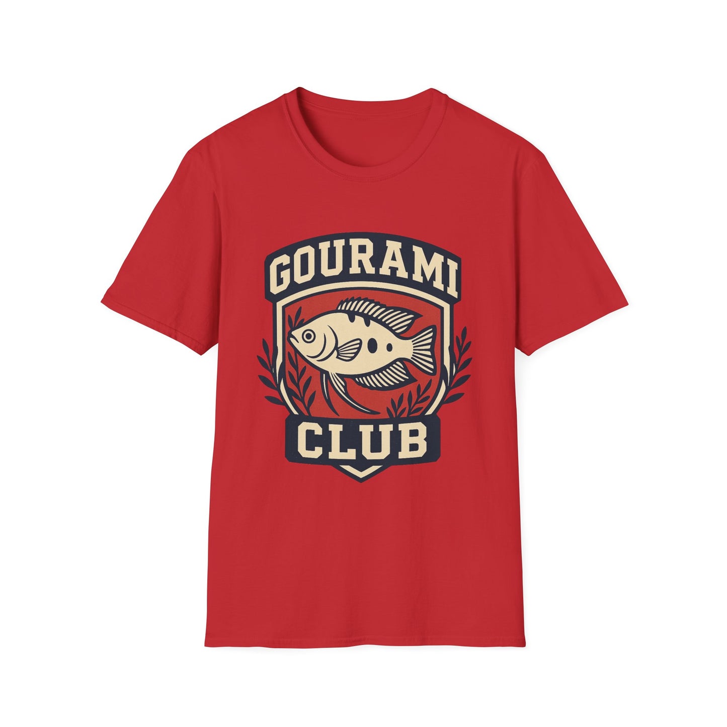 Gourami Club Tee – Retro Crest Three-Spot Gourami Design