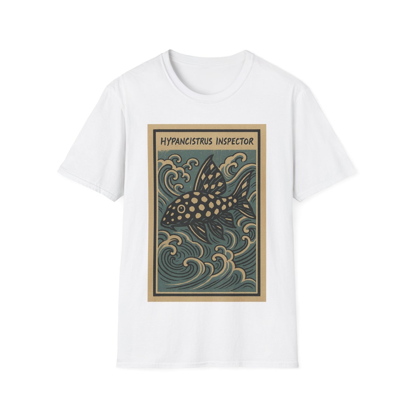 Snowball Pleco Tee – Ukiyo-e Woodblock Aquarium Art
