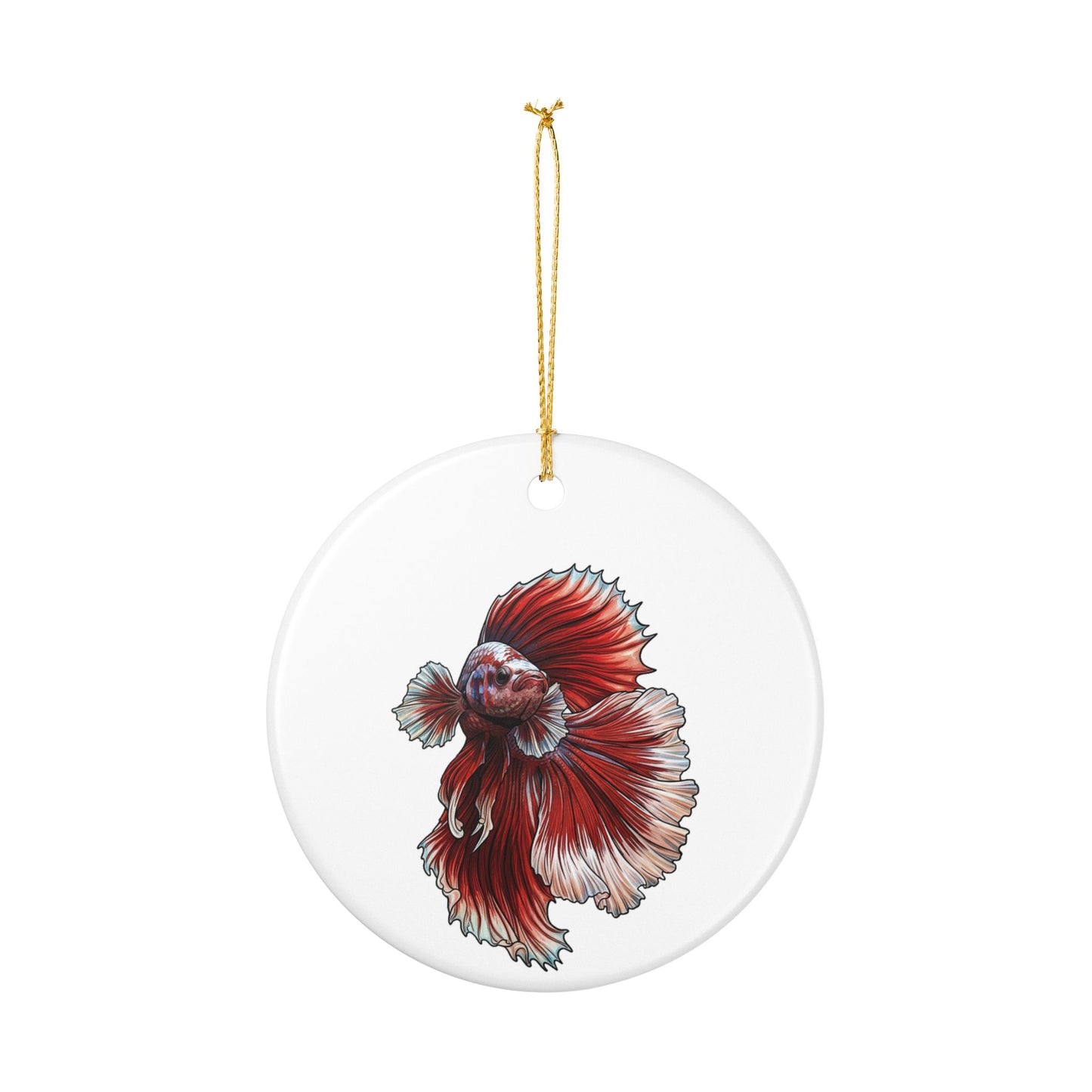 Red Marble Halfmoon Betta Ornament