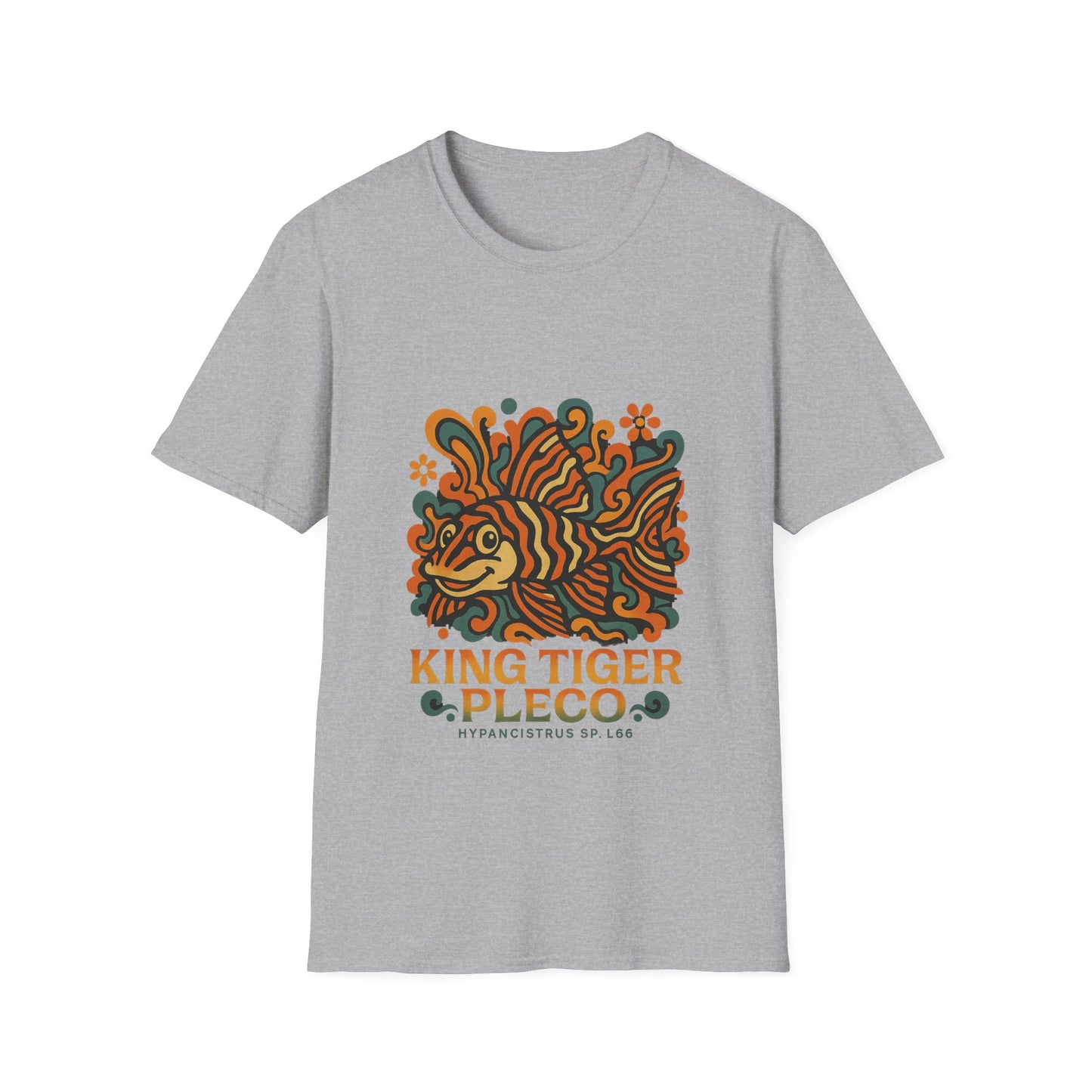 King Tiger Pleco Tee – Y2K Retro Wave Aquarium Design