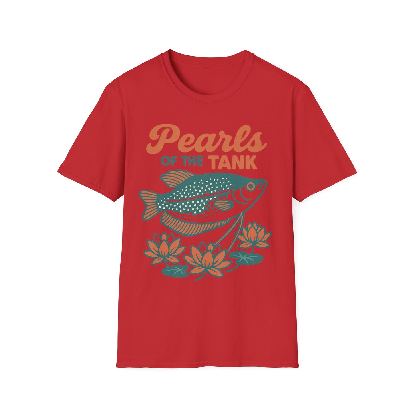 Pearls of the Tank Tee – Retro Pearl Gourami Lotus Design