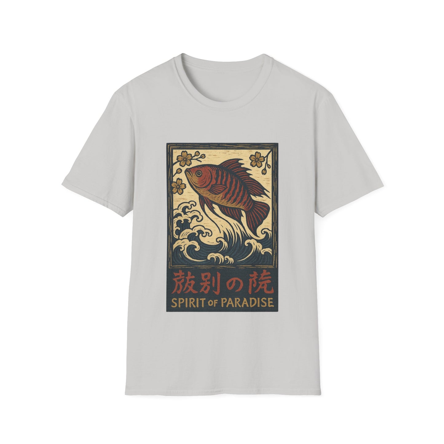 Spirit of Paradise Tee – Ukiyo-e Paradise Fish Wave Design