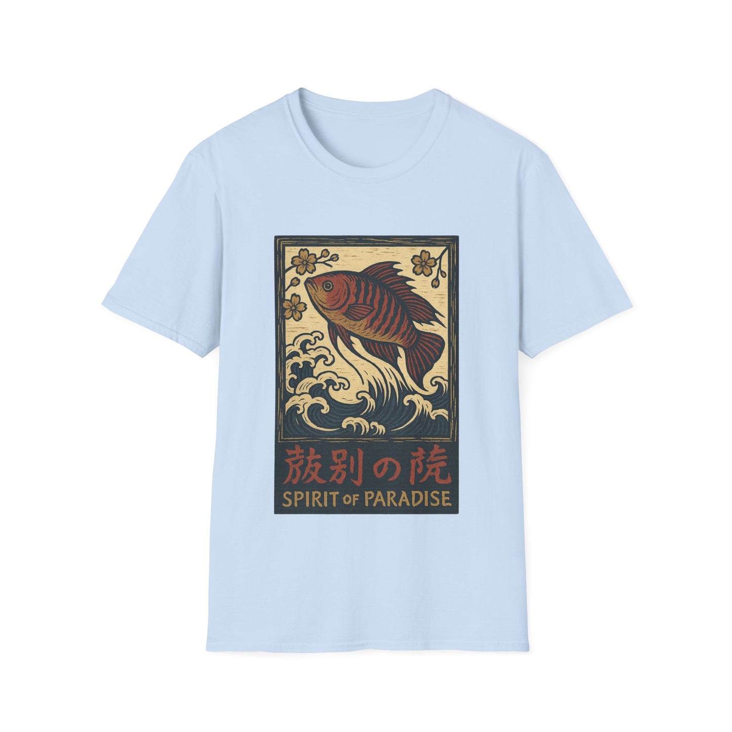 Spirit of Paradise Tee – Ukiyo-e Paradise Fish Wave Design