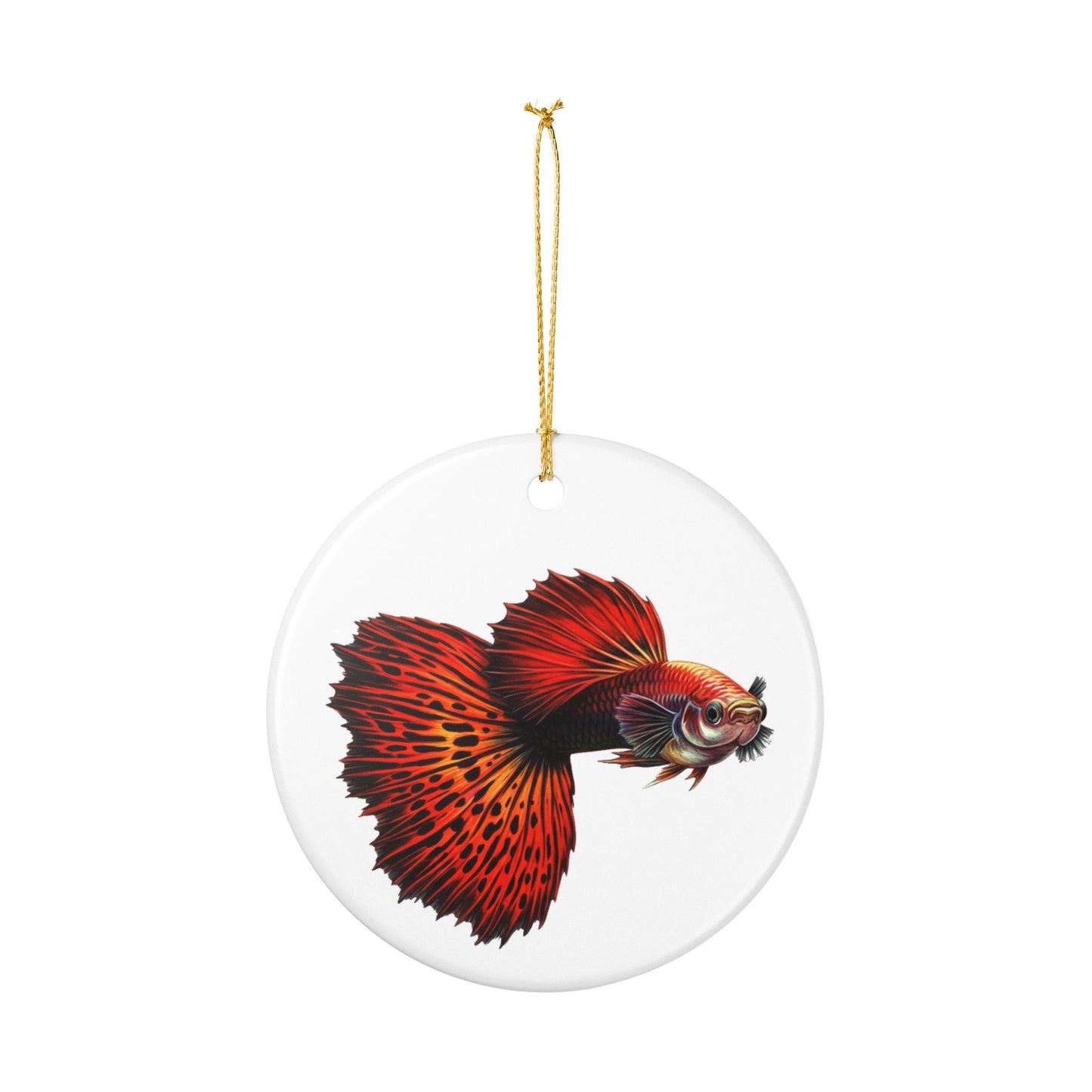 Red Mosaic Guppy Ornament