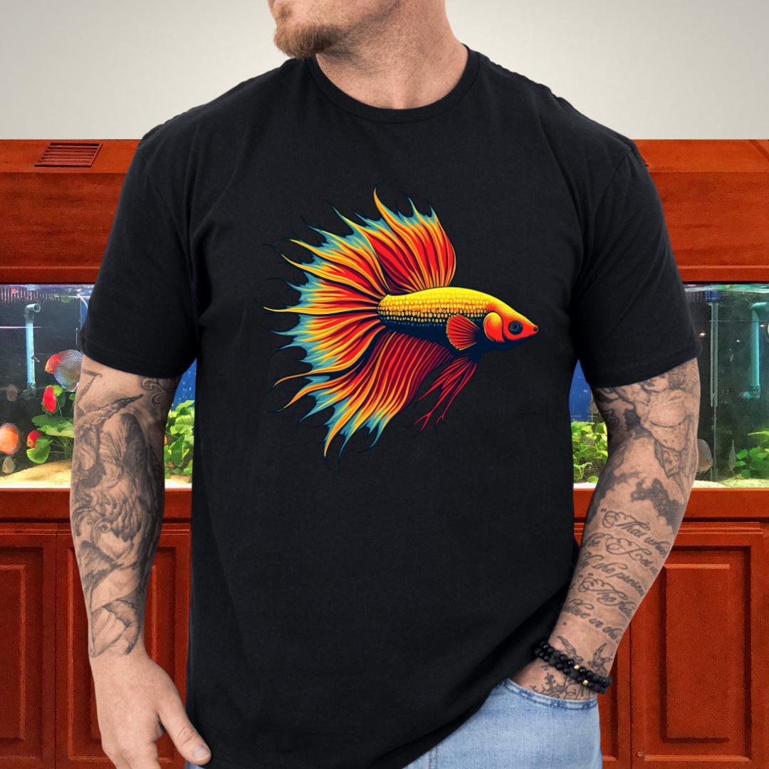 Bubbly Betta T-Shirt – Fiery Siamese Fighting Fish Design for Tropical Aquarium Lovers-T-Shirt-Fish & Friends Tees