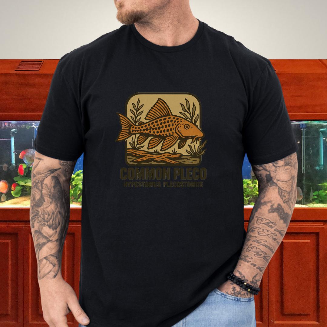 Common Pleco Shirt – Nostalgic Retro Aquarium Style-T-Shirt-Fish & Friends Tees