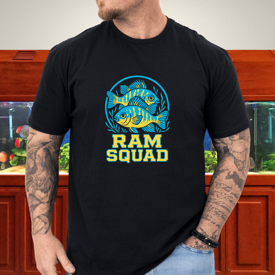 Ram Squad Tee – German Blue Ram Retro Sports Logo Design