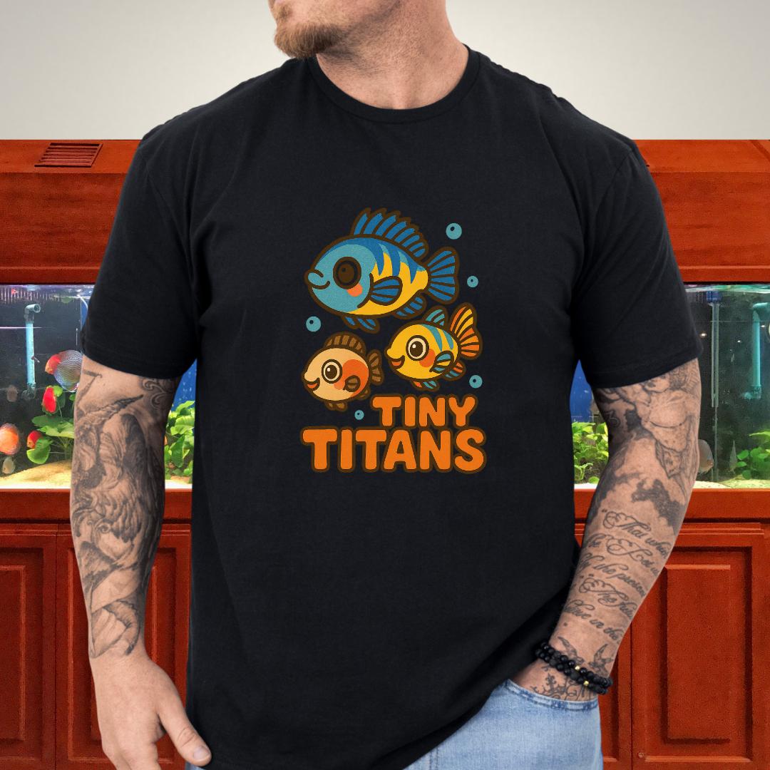 Tiny Titans Tee – Kawaii Dwarf Cichlid Cartoon Design-T-Shirt-Fish & Friends Tees