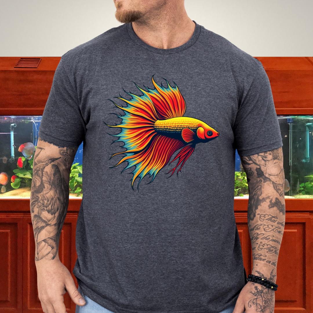 Bubbly Betta T-Shirt – Fiery Siamese Fighting Fish Design for Tropical Aquarium Lovers-T-Shirt-Fish & Friends Tees