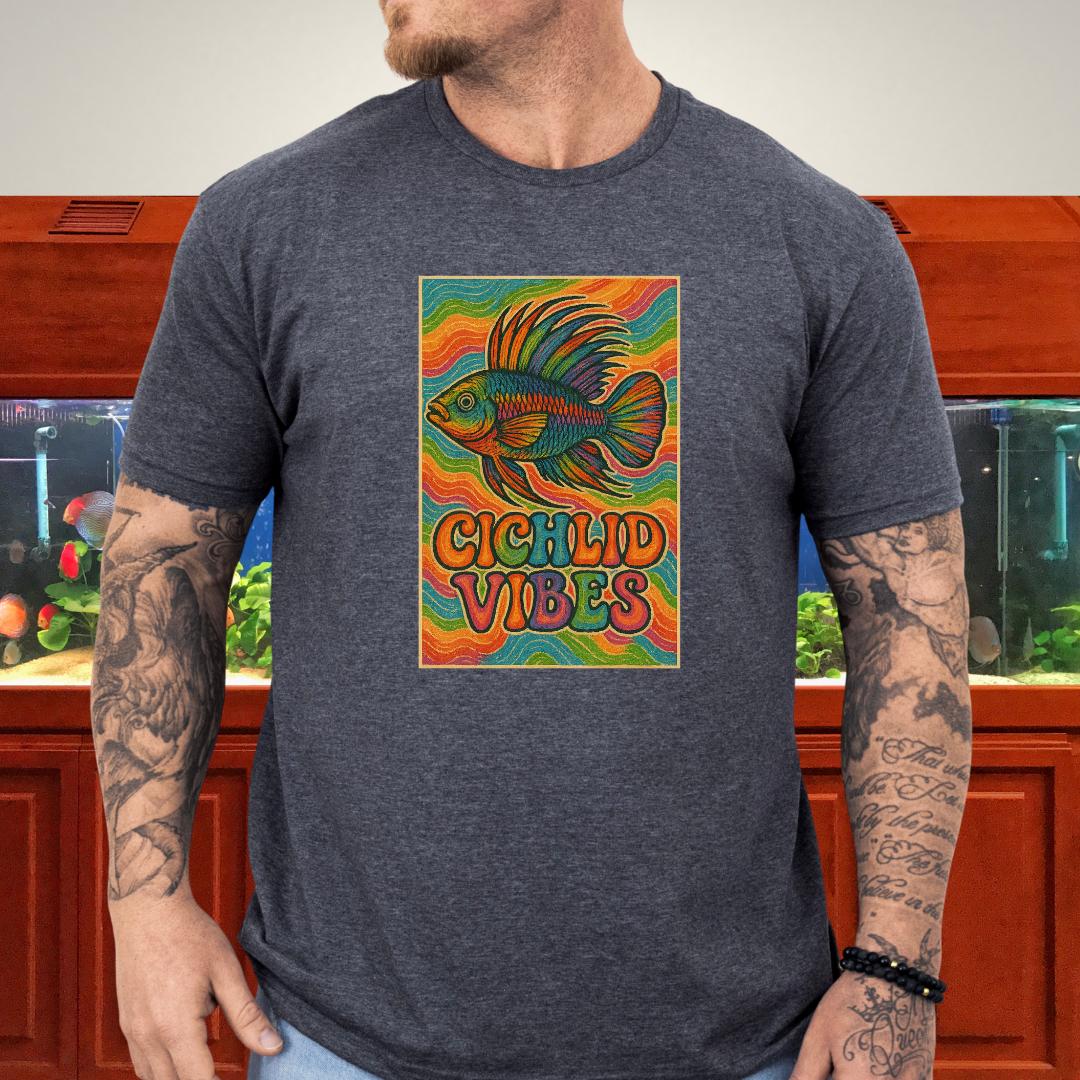 Cichlid Vibes Tee – Groovy Rainbow Apistogramma Design-T-Shirt-Fish & Friends Tees