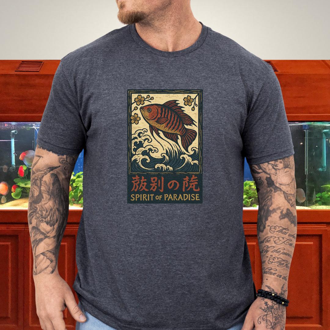 Spirit of Paradise Tee – Ukiyo-e Paradise Fish Wave Design