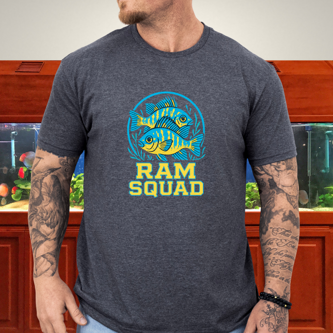 Ram Squad Tee – German Blue Ram Retro Sports Logo Design
