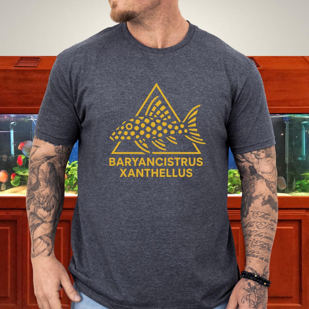 Gold Nugget Pleco Tee – Geometric Logo Catfish Design-T-Shirt-Fish & Friends Tees