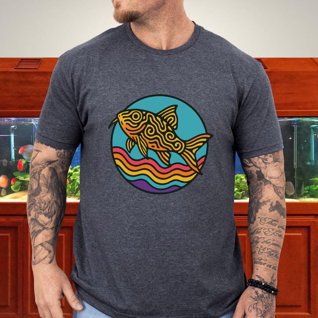 Psychedelic Cory Tee – Rainbow Swirl Trilineatus Design-T-Shirt-Fish & Friends Tees