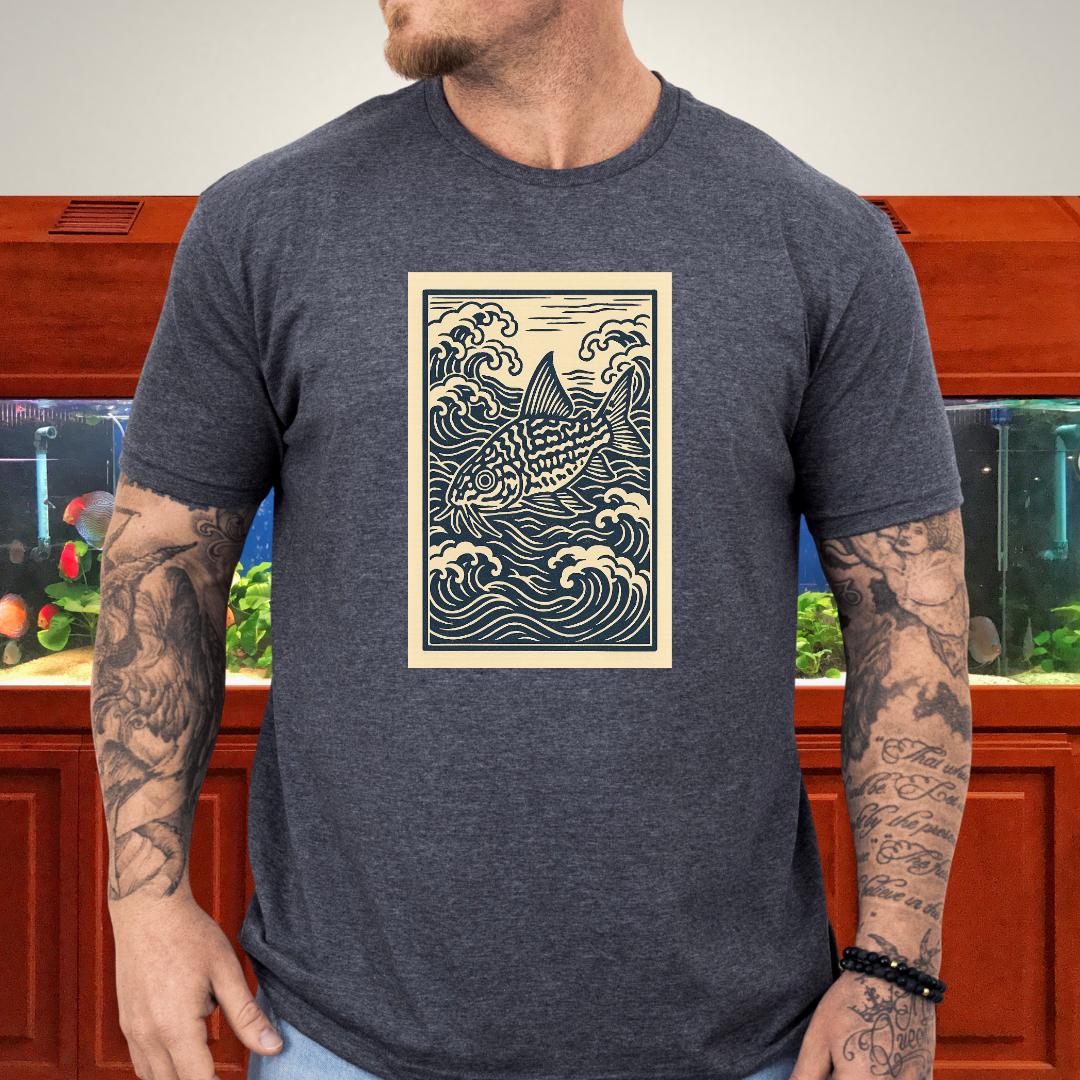 Ukiyo-e Trilineatus Tee – Japanese Wave Corydoras Design-T-Shirt-Fish & Friends Tees