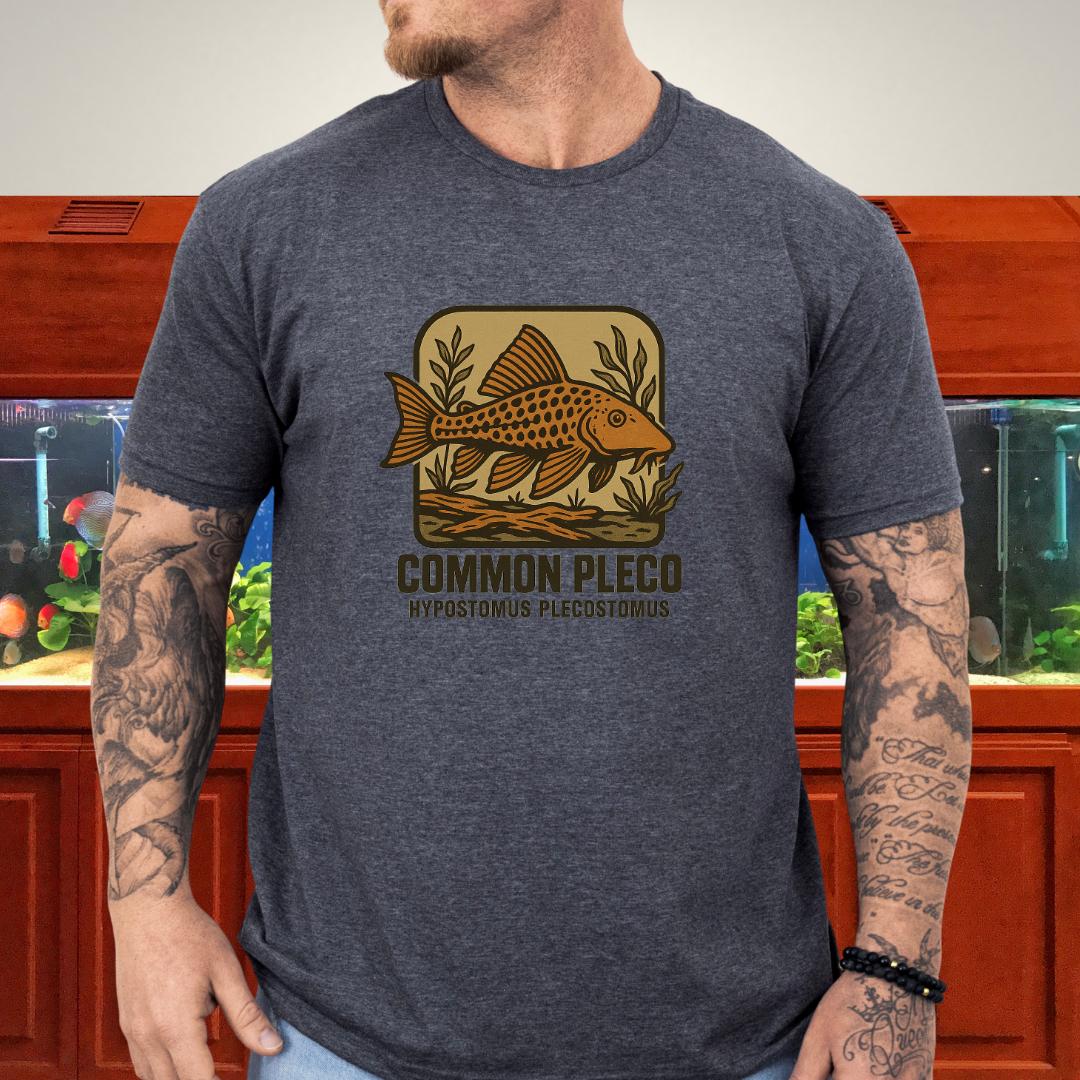 Common Pleco Shirt – Nostalgic Retro Aquarium Style-T-Shirt-Fish & Friends Tees