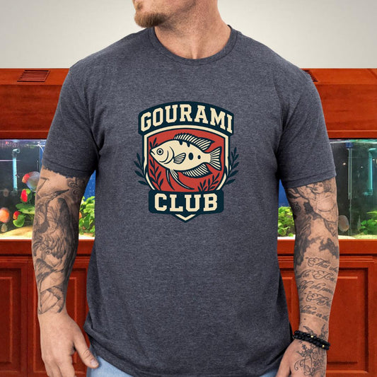 Gourami Club Tee – Retro Crest Three-Spot Gourami Design