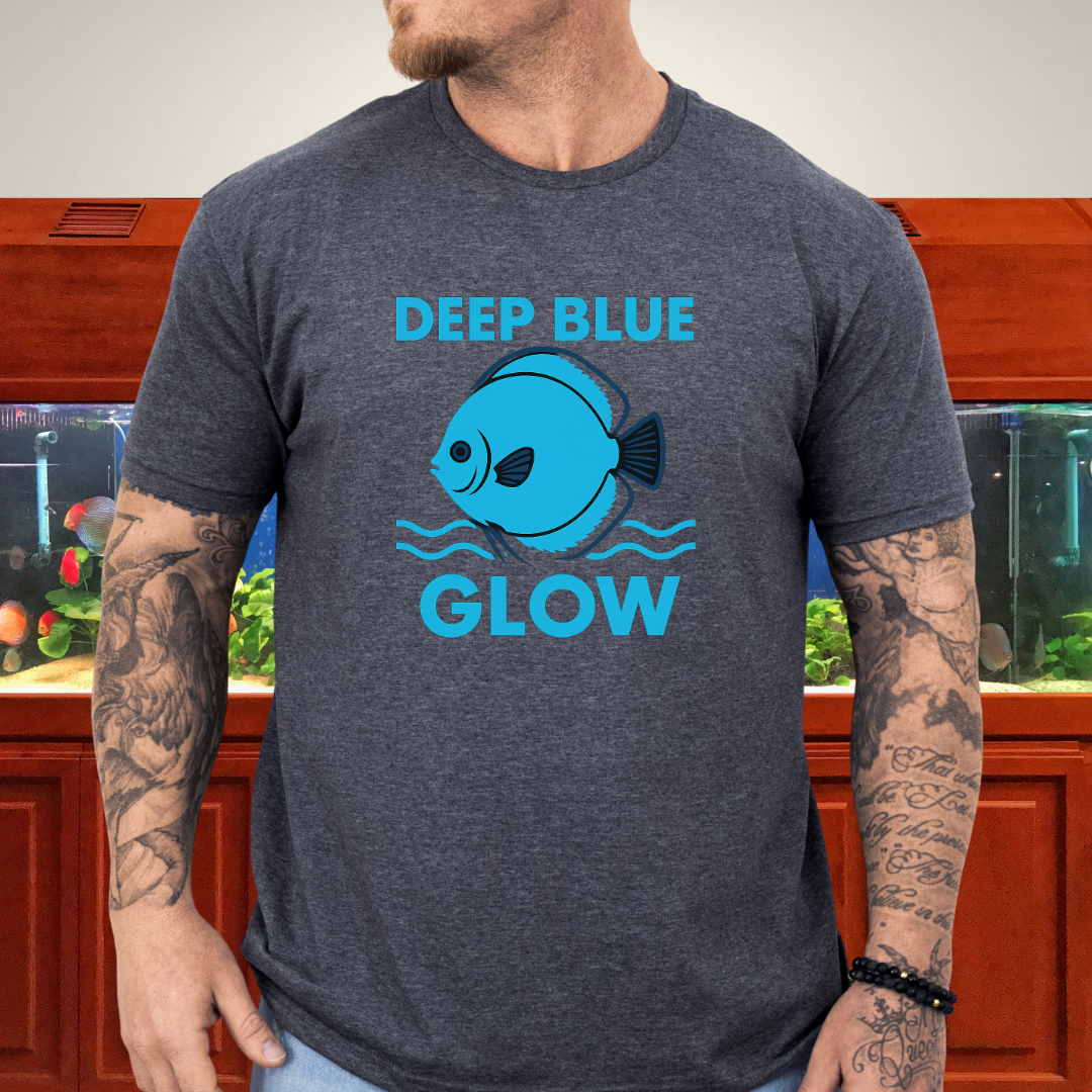 Deep Blue Glow Discus Fish Retro Tee
