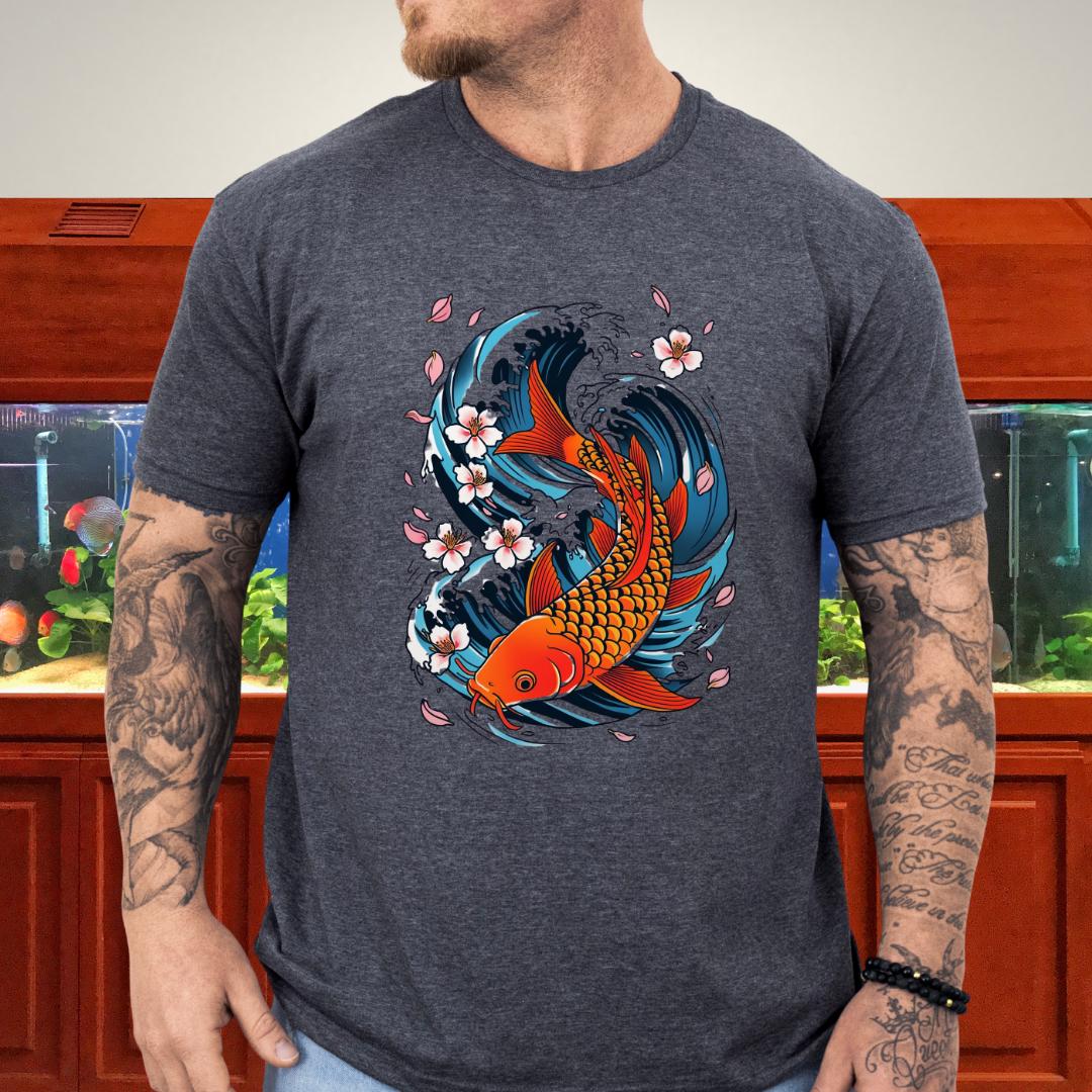 Koi Wave Graphic Tee – Tattoo Style