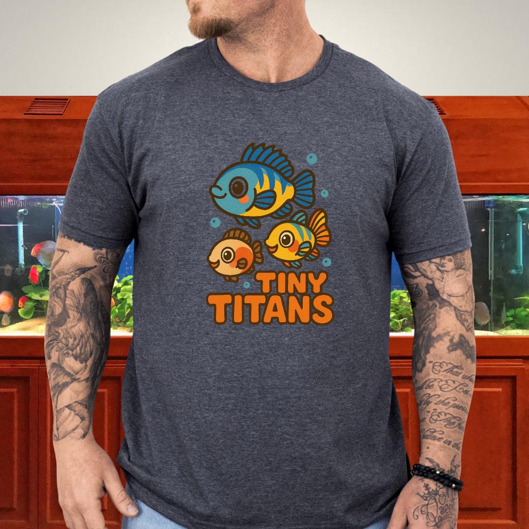 Tiny Titans Tee – Kawaii Dwarf Cichlid Cartoon Design-T-Shirt-Fish & Friends Tees