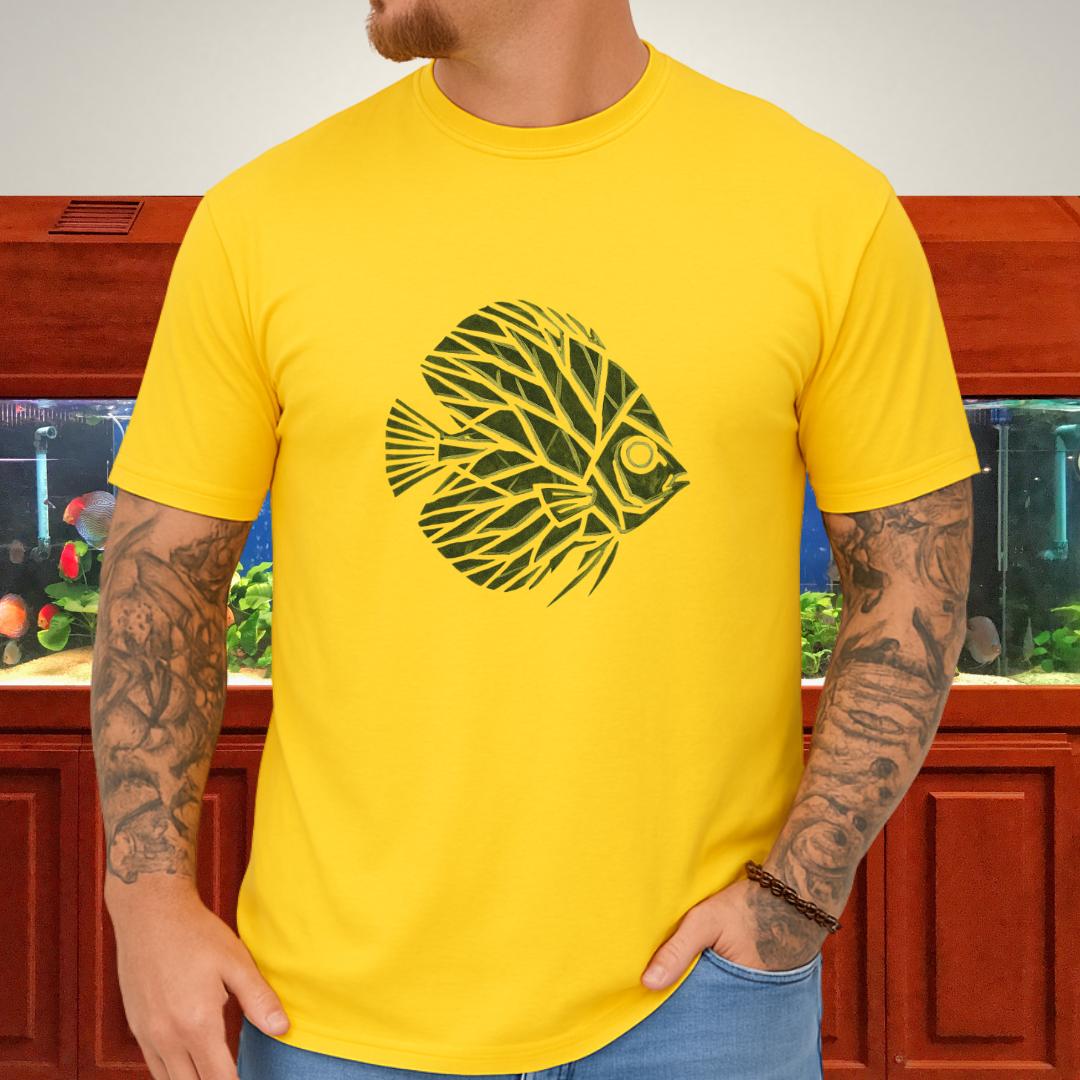 Leaf Vein Discus Tee – Modern Geometric Fish Design-T-Shirt-Fish & Friends Tees