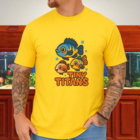 Tiny Titans Tee – Kawaii Dwarf Cichlid Cartoon Design-T-Shirt-Fish & Friends Tees