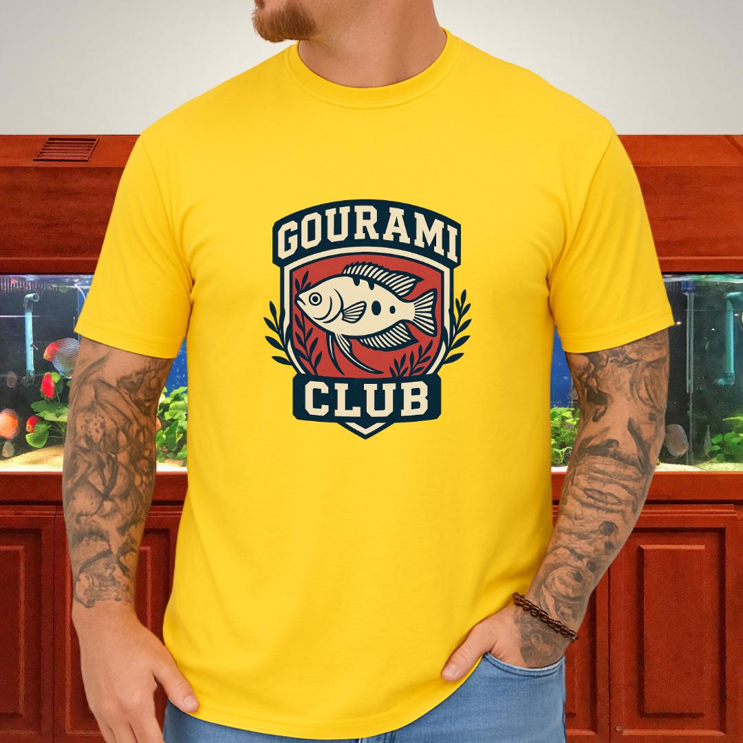 Gourami Club Tee – Retro Crest Three-Spot Gourami Design