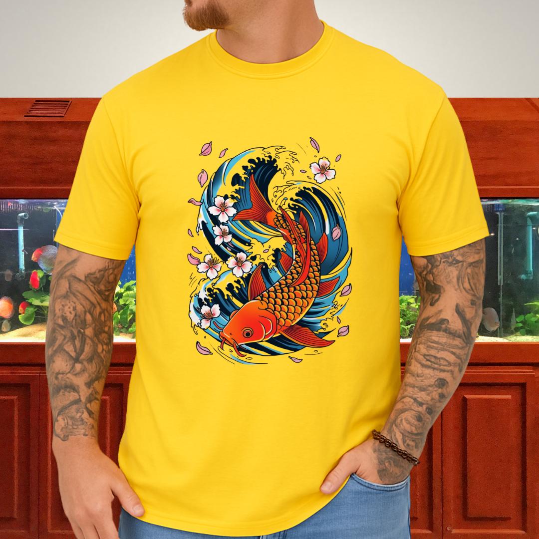 Koi Wave Graphic Tee – Tattoo Style