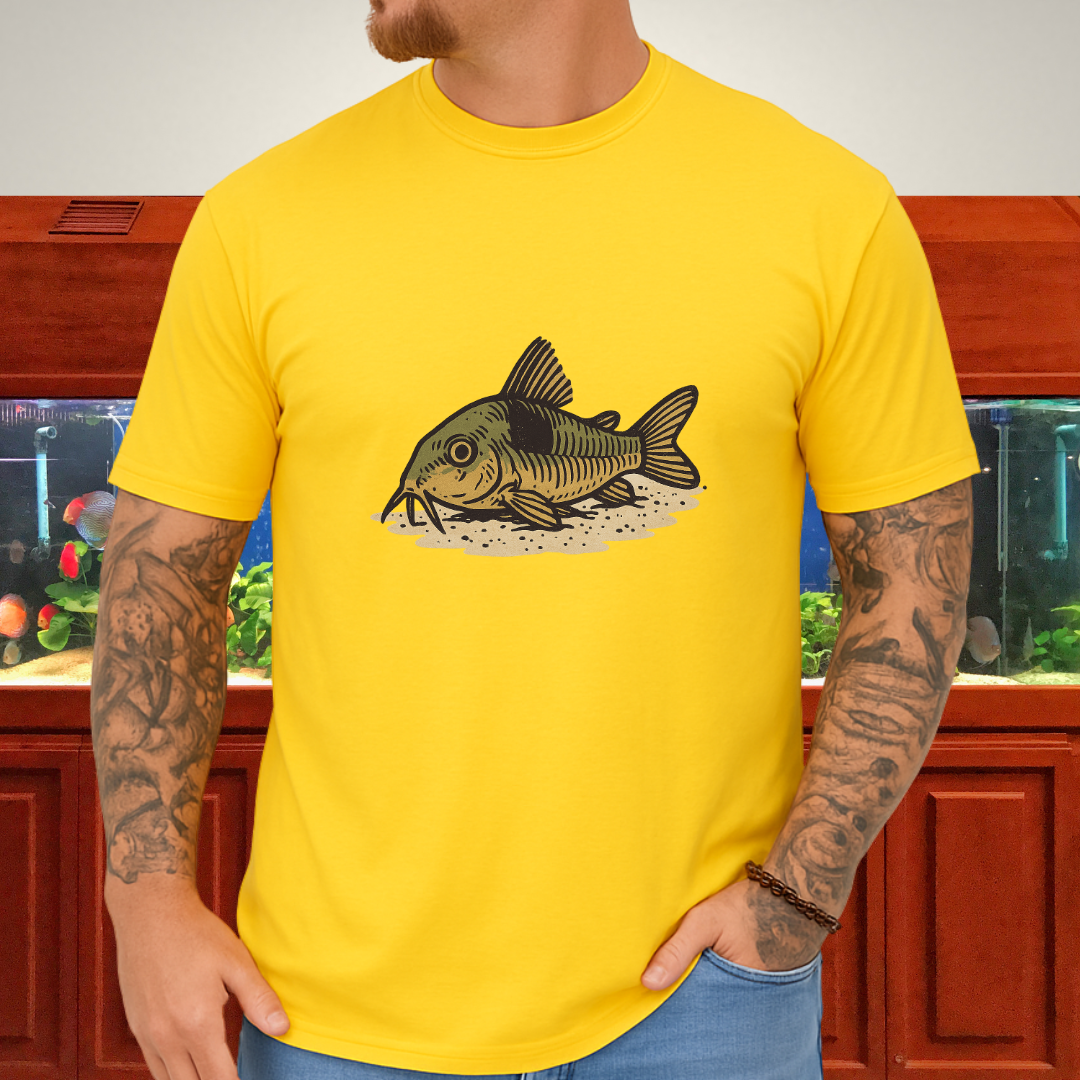 Bronze Corydoras Tee – Realistic Sand Rest Design