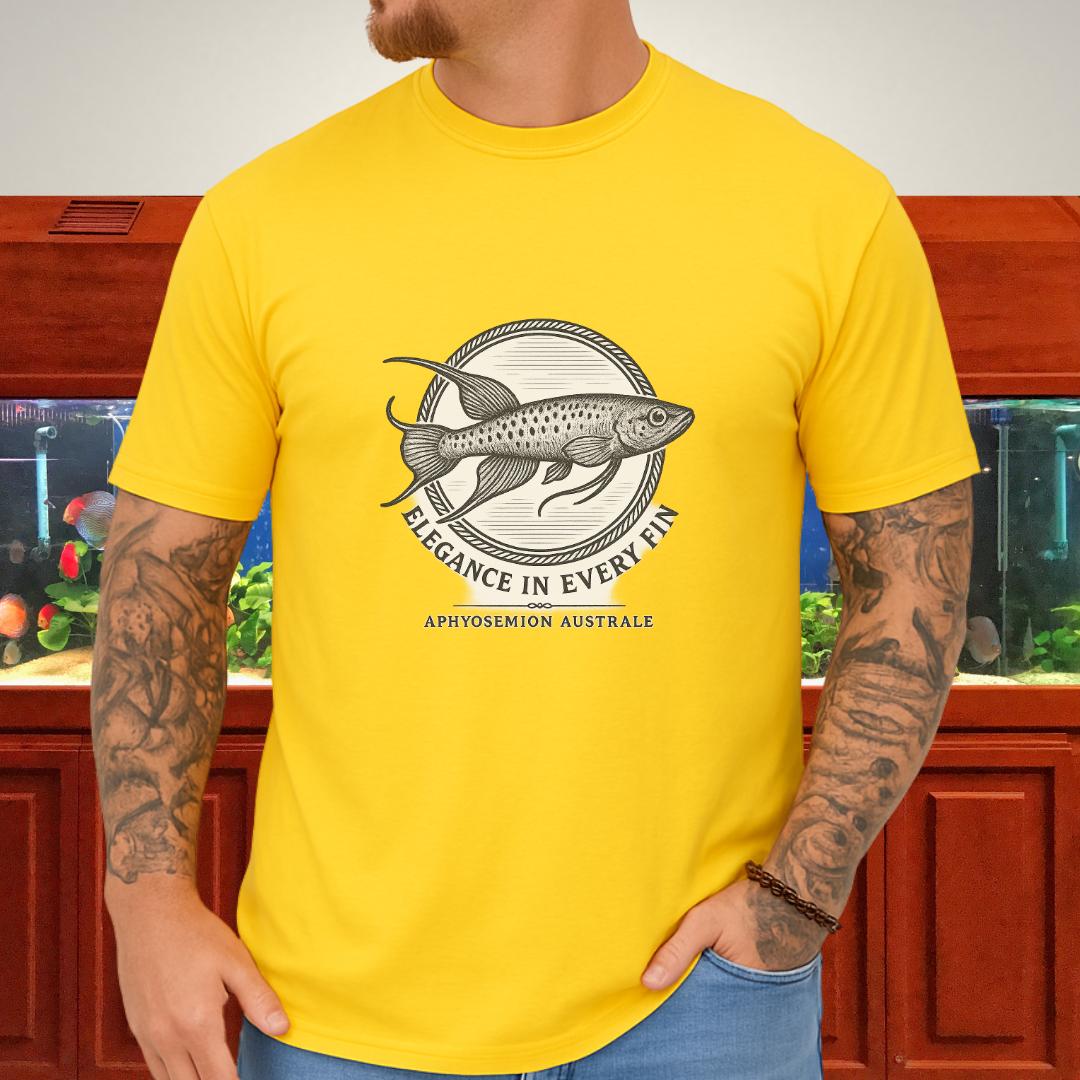 Elegance in Every Fin Tee – Lyretail Killifish Crest Design