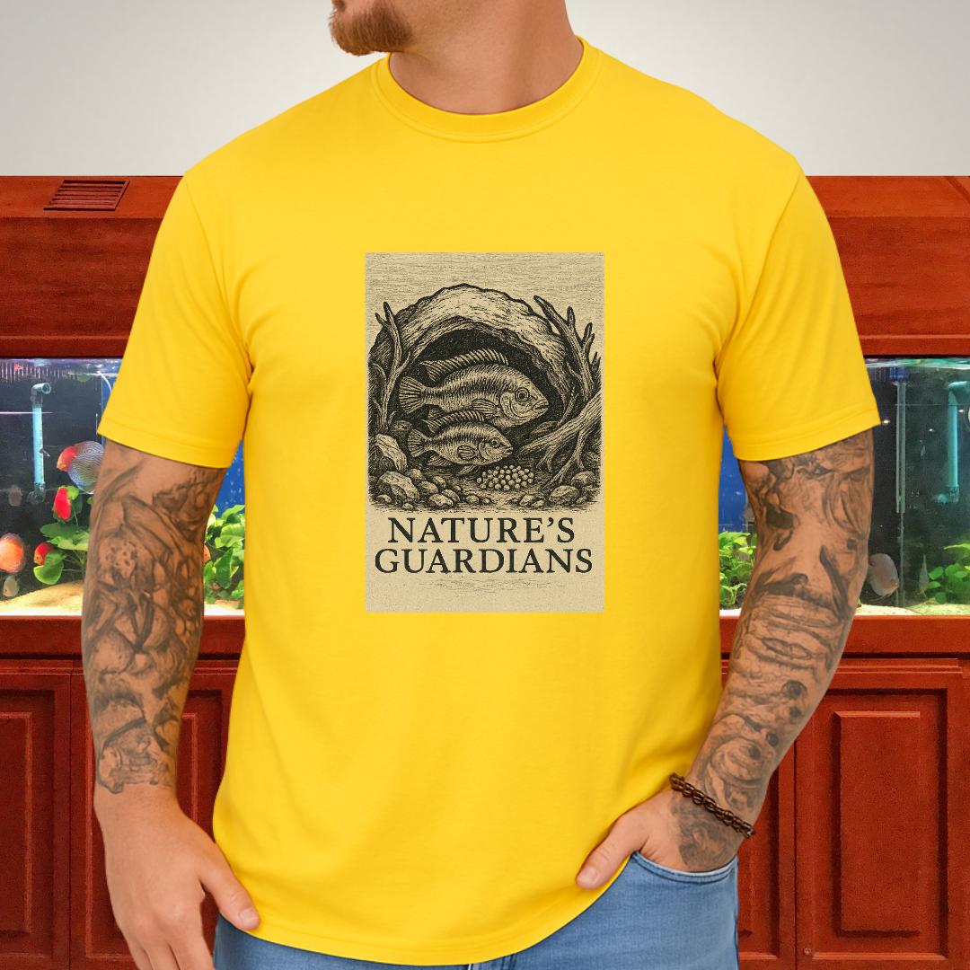 Nature’s Guardians Tee – Kribensis Pair Woodcut Illustration-T-Shirt-Fish & Friends Tees