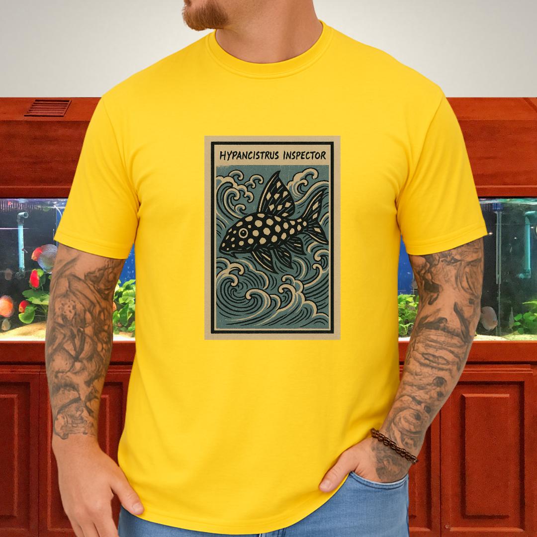 Snowball Pleco Tee – Ukiyo-e Woodblock Aquarium Art-T-Shirt-Fish & Friends Tees