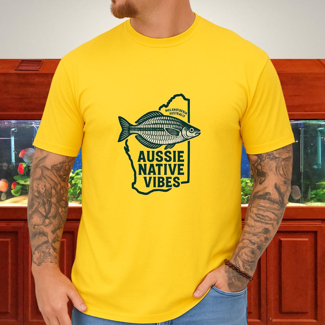 Aussie Native Vibes Tee – Western Rainbowfish Badge Design