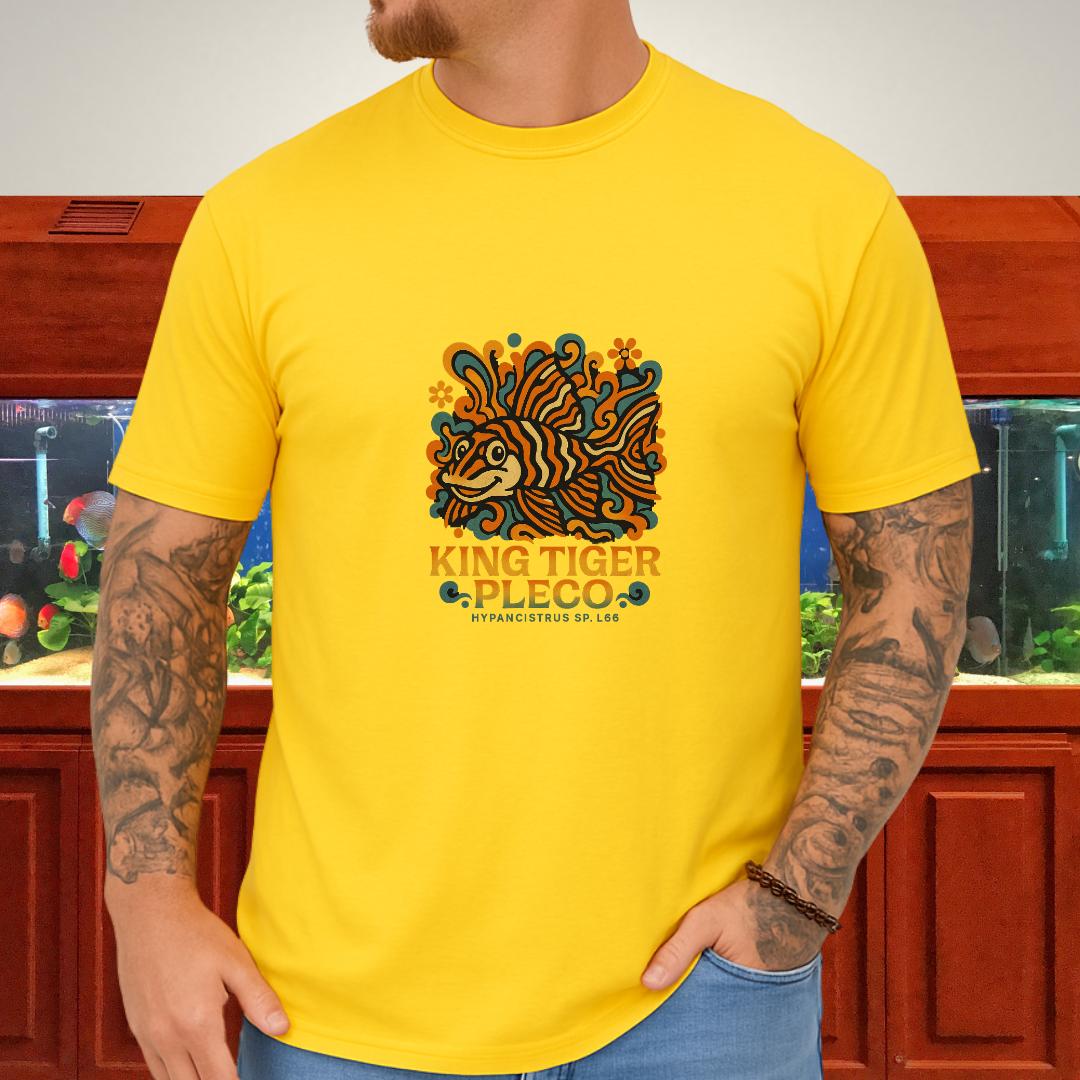 King Tiger Pleco Tee – Y2K Retro Wave Aquarium Design-T-Shirt-Fish & Friends Tees