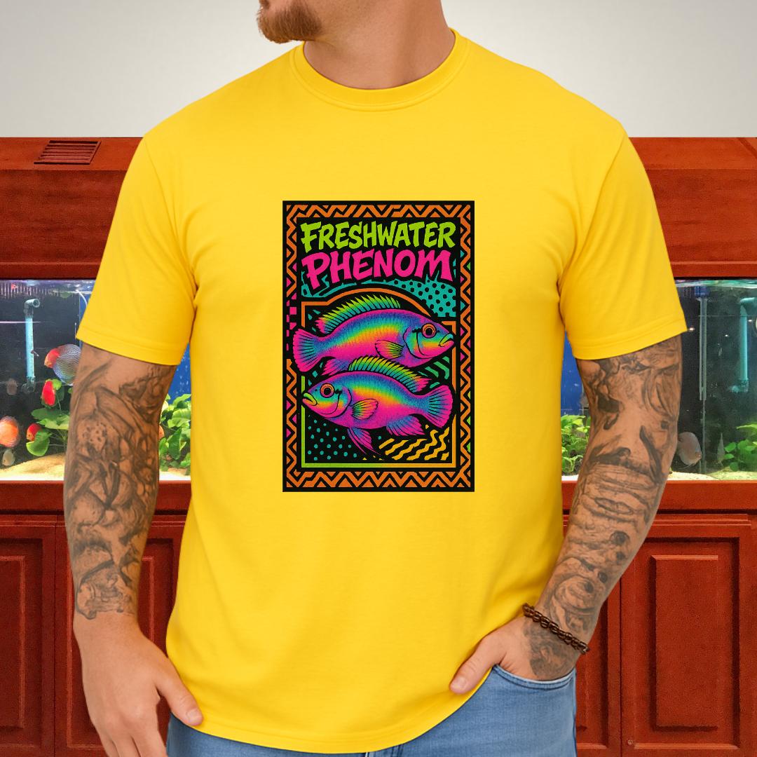 Freshwater Phenom Tee – Neon 90s Kribensis Design-T-Shirt-Fish & Friends Tees