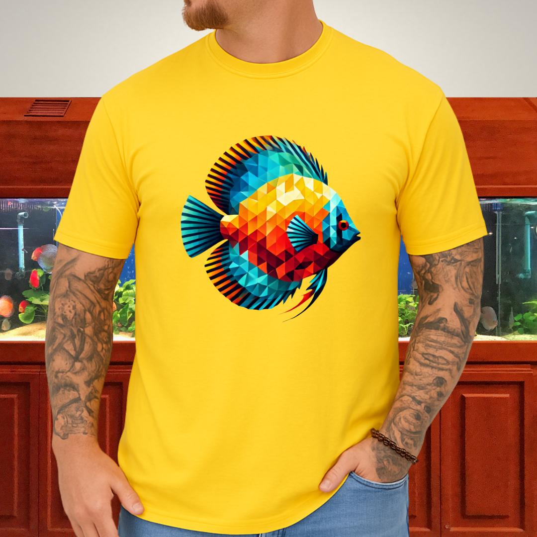 Geometric Discus Fish T-Shirt – Polygonal Aquarium Art-T-Shirt-Fish & Friends Tees