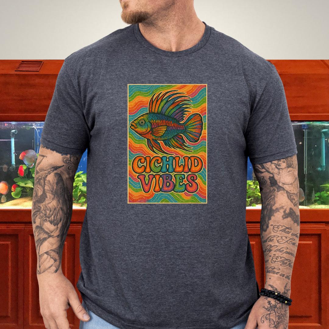 Cichlid Vibes Tee – Groovy Rainbow Apistogramma Design-T-Shirt-Fish & Friends Tees