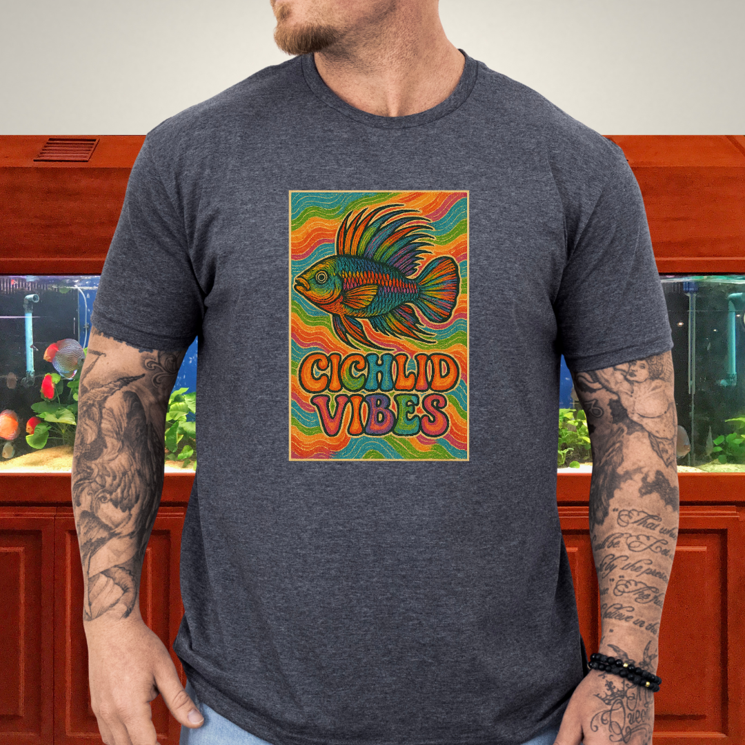 Cichlid Vibes Tee – Groovy Rainbow Apistogramma Design