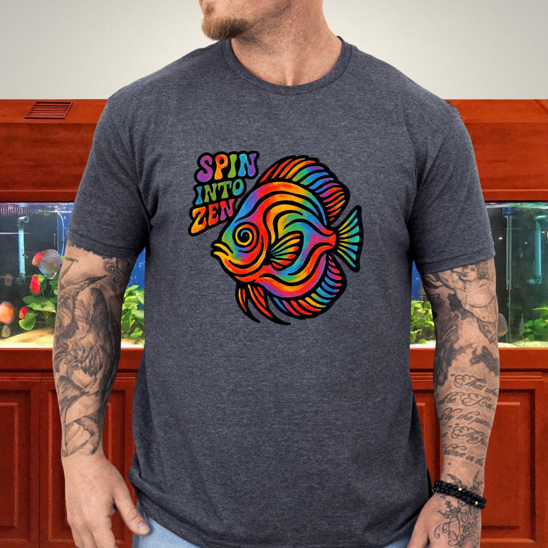 Rainbow Zen Discus Fish Tee – Psychedelic Aquarium Vibes-T-Shirt-Fish & Friends Tees