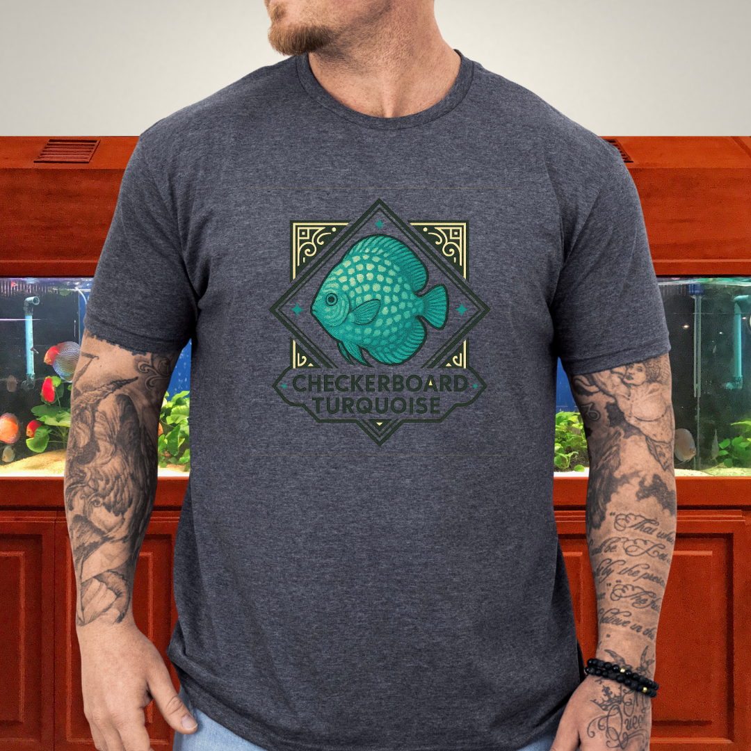 Checkerboard Turquoise Discus Nostalgia T-Shirt