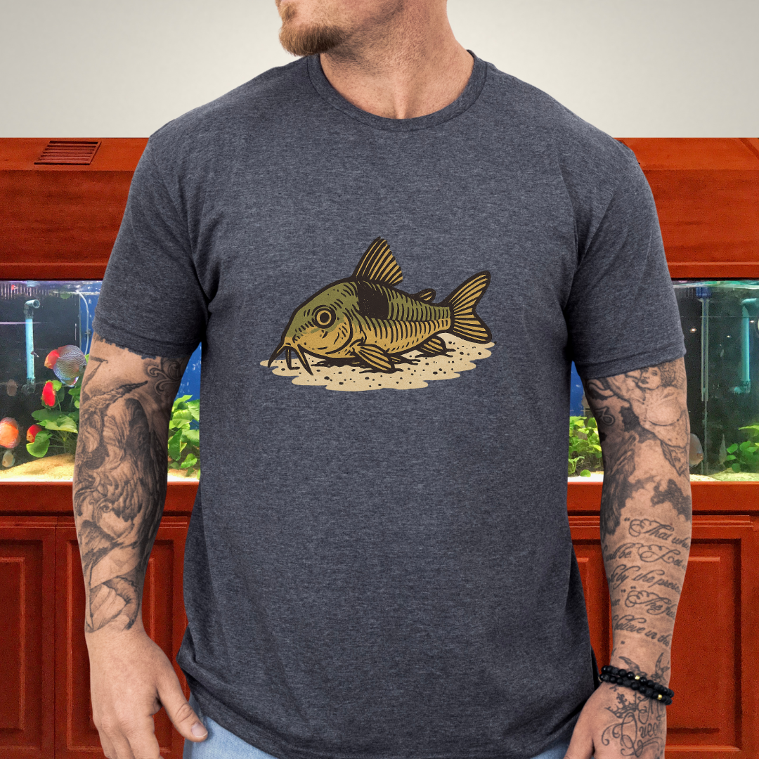 Bronze Corydoras Tee – Realistic Sand Rest Design