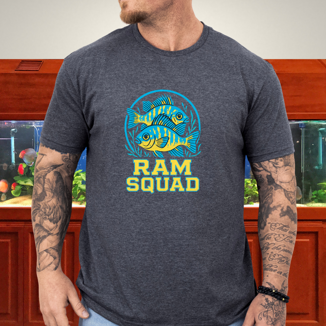 Ram Squad Tee – German Blue Ram Retro Sports Logo Design