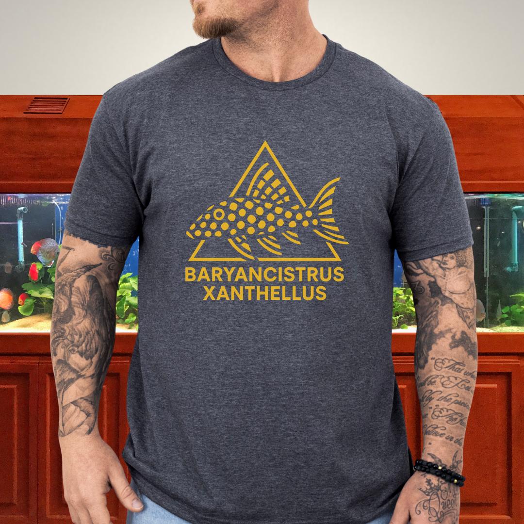 Gold Nugget Pleco Tee – Geometric Logo Catfish Design-T-Shirt-Fish & Friends Tees