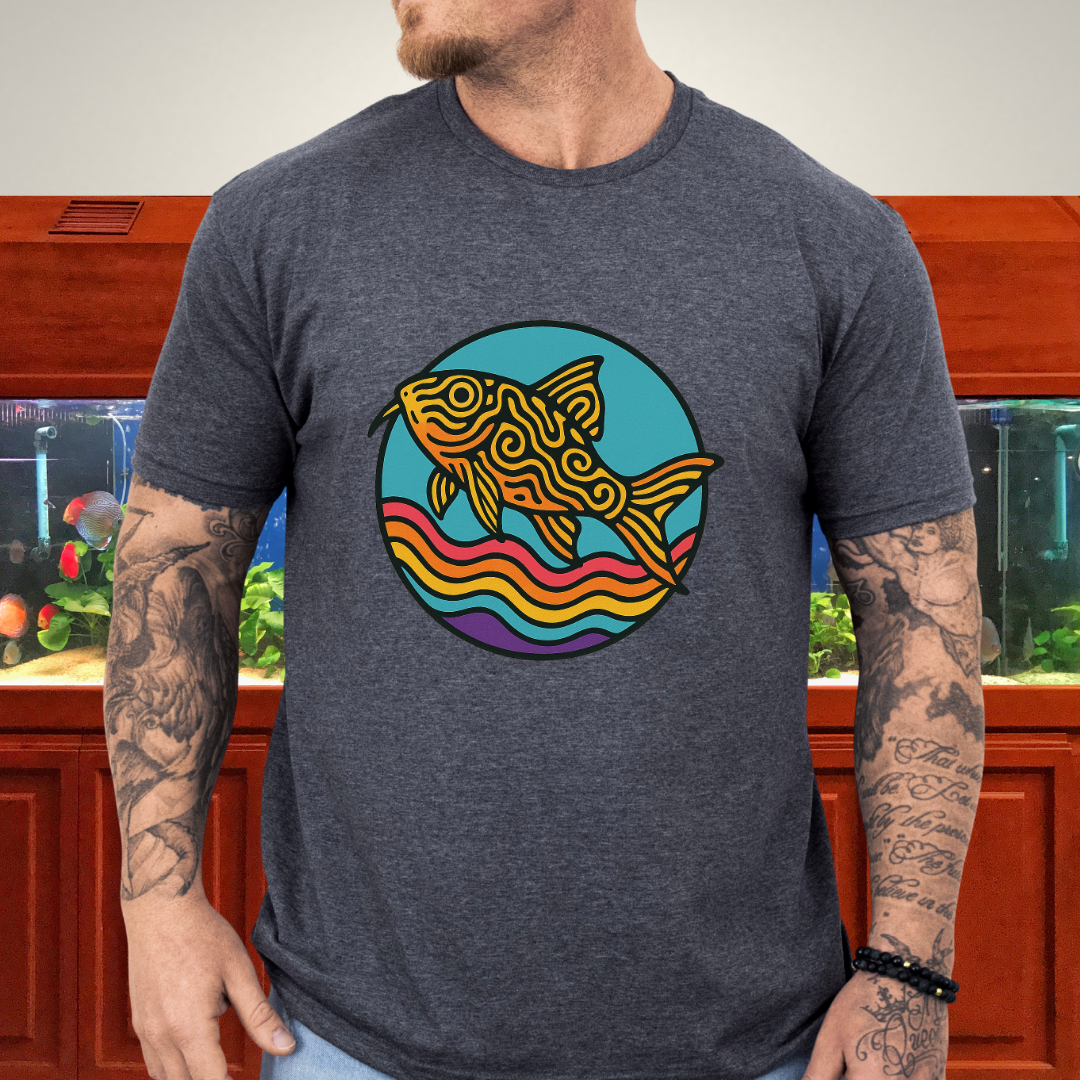 Psychedelic Cory Tee – Rainbow Swirl Trilineatus Design